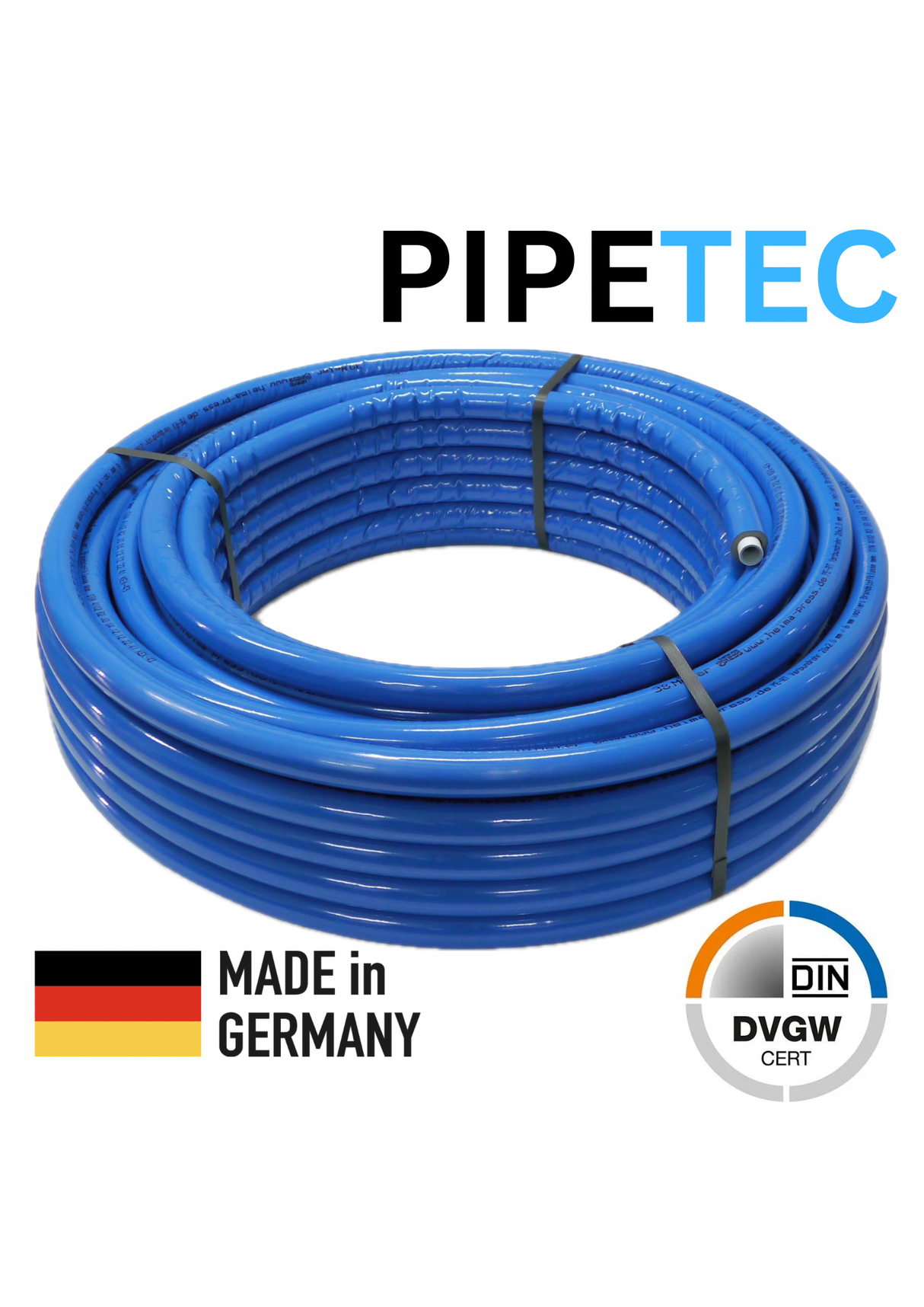 Pipetec Aluminium Mehrschichtverbundrohr, Rollenware isoliert - blau